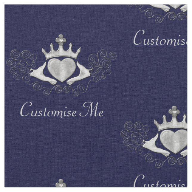 The Claddagh (Silver) Fabric (Close Up)