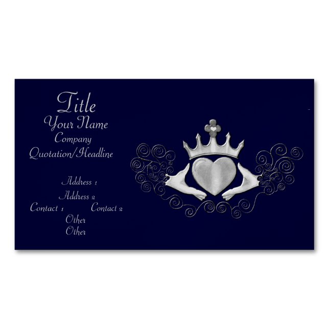 The Claddagh (Silver) Magnetic Business Card (Front)