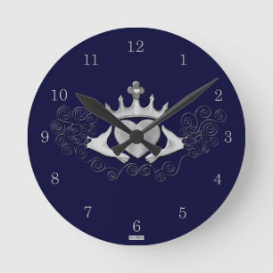 The Claddagh (Silver) Round Clock