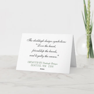 The Claddagh version2 saying inside/back of card