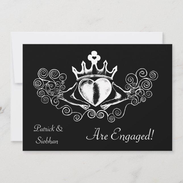 The Claddagh (White) Invitation (Front)
