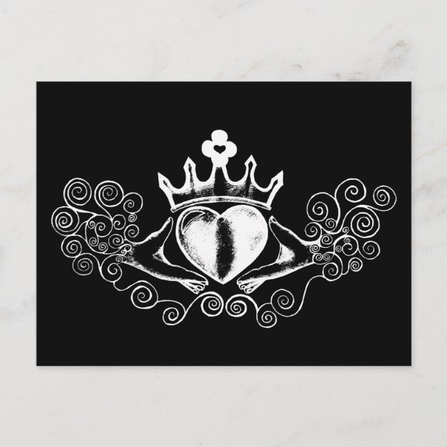 The Claddagh (White) Postcard (Front)
