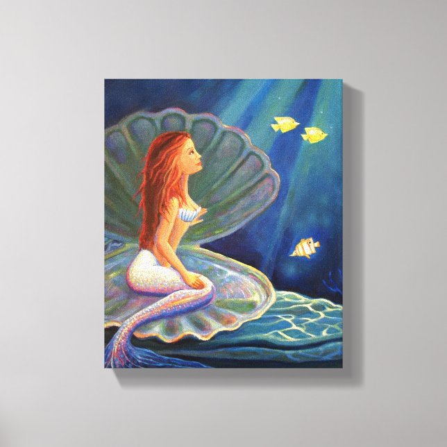 The Clamshell Mermaid - Wrapped Canvas Print (Front)