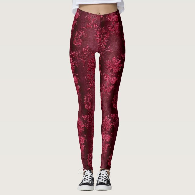 The Claret Velvet  Series Design 5  Leggings (Front)