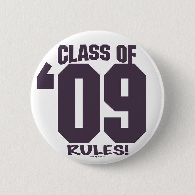 The Class of 2009 Rocks Grad Gear 6 Cm Round Badge (Front)