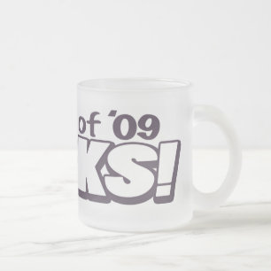The Class of 2009 Rocks Grad Gear Frosted Glass Coffee Mug