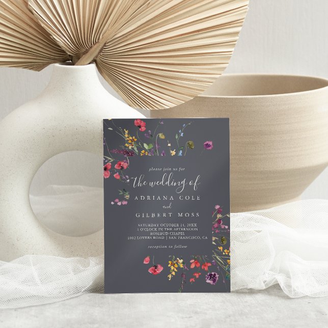 The Classic Blue Wild Floral Wedding Of Invitation (Creator Uploaded)