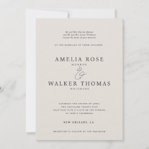 The Classic Cream and Grey Wedding Invitation