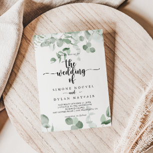 The Classic Green Eucalyptus Foliage Wedding of Invitation
