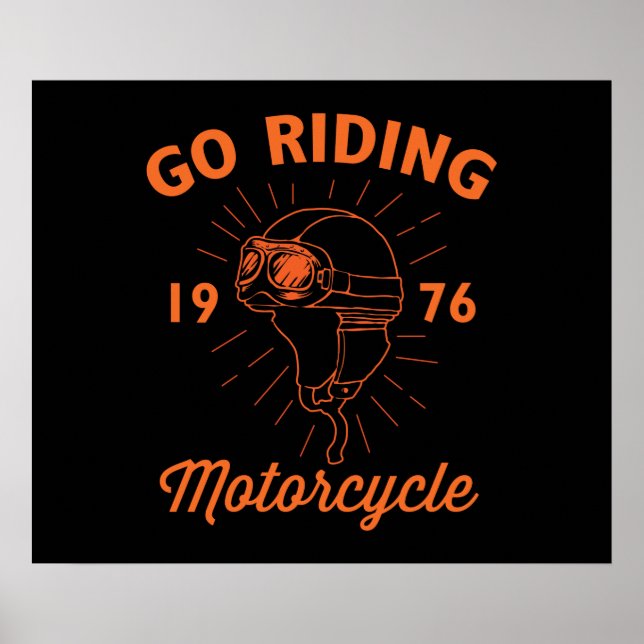The Classic Motorbike Rider Helmet Poster (Front)