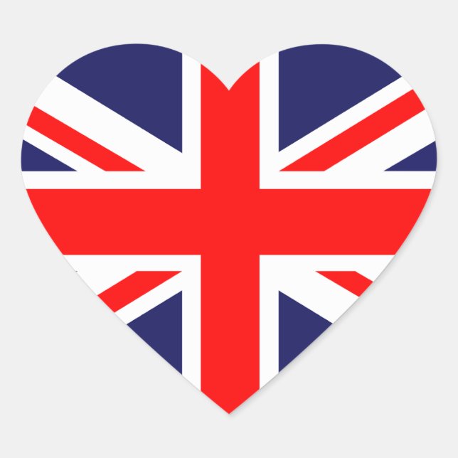 The Classic Union Jack Heart Sticker (Front)