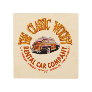 The Classic Woody Rental Car Company Logo Ver 3.0 Wood Wall Art