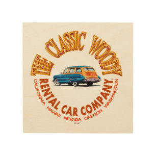The Classic Woody Rental Car Company Logo Ver 4.0 Wood Wall Art