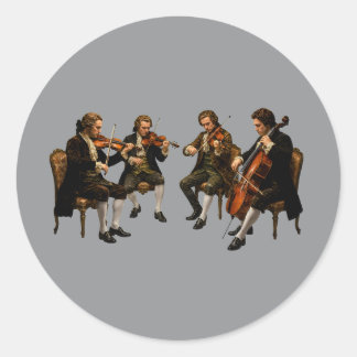 The Classical String Quartet - Vintage Oil Paintin Classic Round Sticker