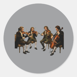 The Classical String Quartet - Vintage Oil Paintin Classic Round Sticker