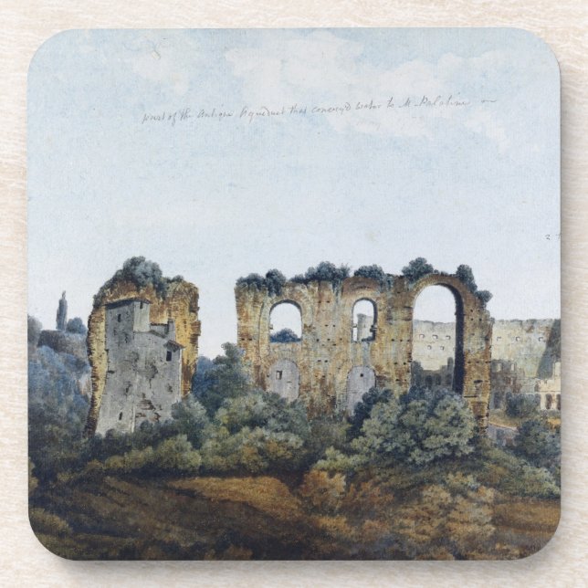 The Claudean Aqueduct and Colosseum, 1778 (w/c ove Coaster (Front)