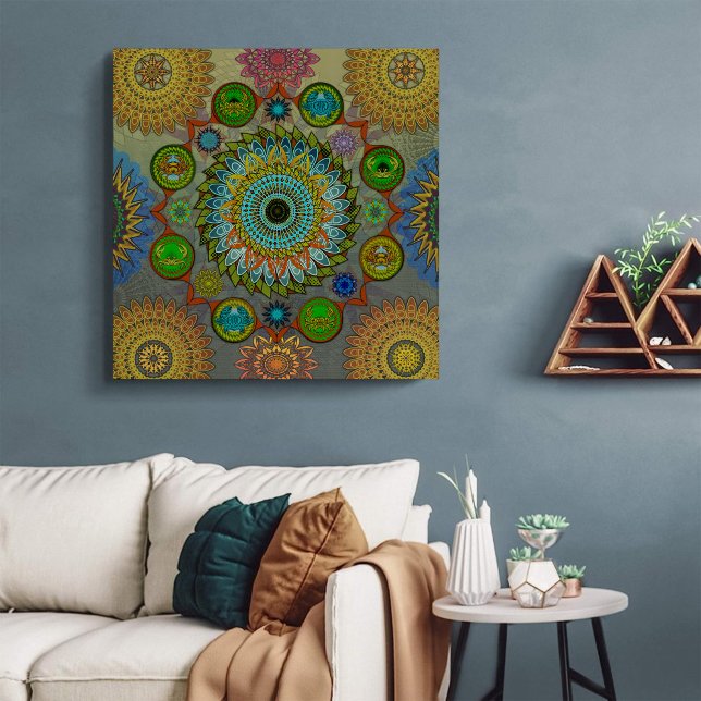 The Claws of Brachyura symbolic mandala art Canvas Print (Creator Uploaded)