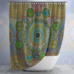The Claws of Brachyura symbolic mandala art Shower Curtain