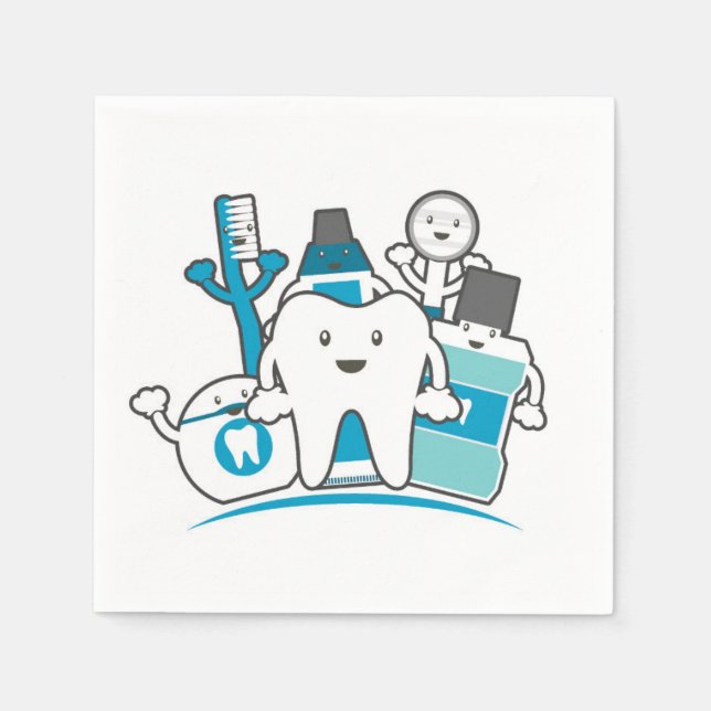 The Clean Teeth Gang Napkin (Front)