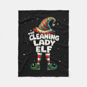 The Cleaning Lady Elf Family Matching Group Christ Fleece Blanket