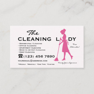The Cleaning Lady House Janitorial Services Business Card