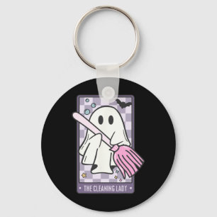 The Cleaning Lady Tarot Card Halloween Housekeeper Key Ring