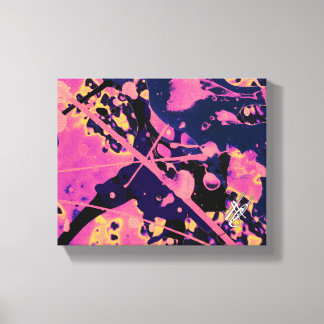 The Cleanse Pink Black Abstract Splatter Canvas Print