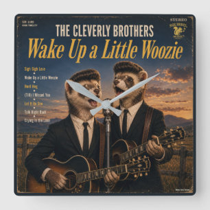 The Cleverly Brothers: a parody Square Wall Clock