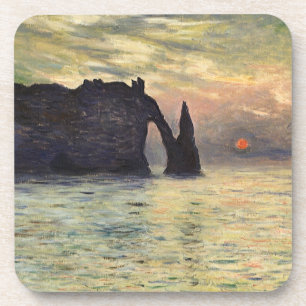 The Cliff Etretat, Sunset by Claude Monet Coaster