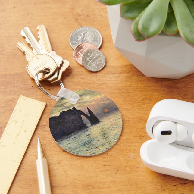The Cliff Etretat, Sunset by Claude Monet Key Ring (Desk)