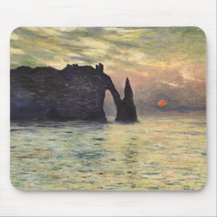The Cliff Etretat, Sunset by Claude Monet Mouse Mat