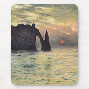 The Cliff Etretat, Sunset by Claude Monet Mouse Mat