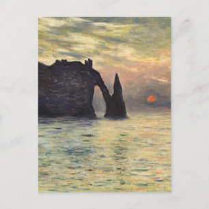 The Cliff Etretat, Sunset by Claude Monet Postcard