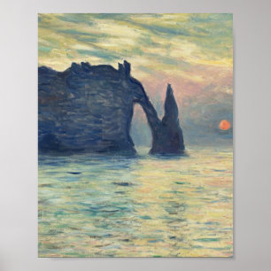 The Cliff Etretat Sunset By Claude Monet Poster