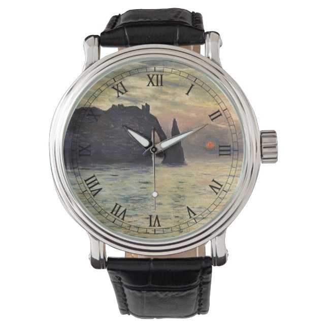 The Cliff Etretat, Sunset by Claude Monet Watch (Front)