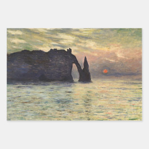 The Cliff Etretat, Sunset by Claude Monet Wrapping Paper Sheet