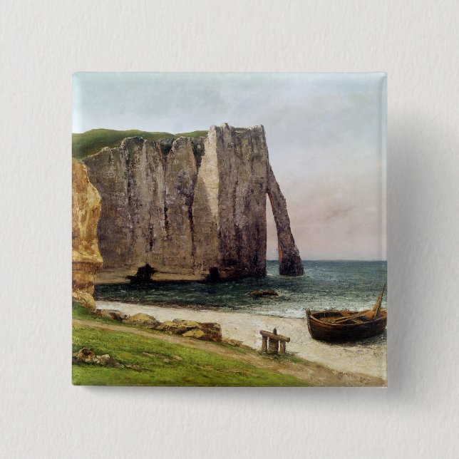 The Cliffs at Etretat, 1869 15 Cm Square Badge (Front)