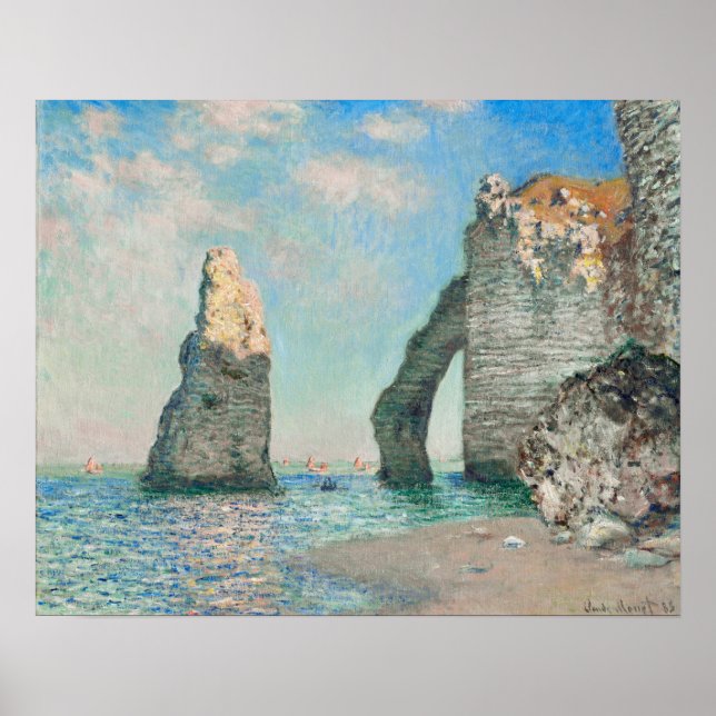 The Cliffs at Etretat 1885 by Claude Monet Poster (Front)