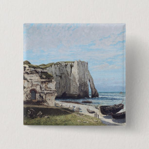 The Cliffs at Etretat after the storm, 1870 15 Cm Square Badge