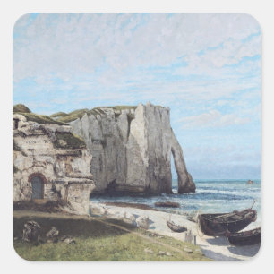 The Cliffs at Etretat after the storm, 1870 Square Sticker