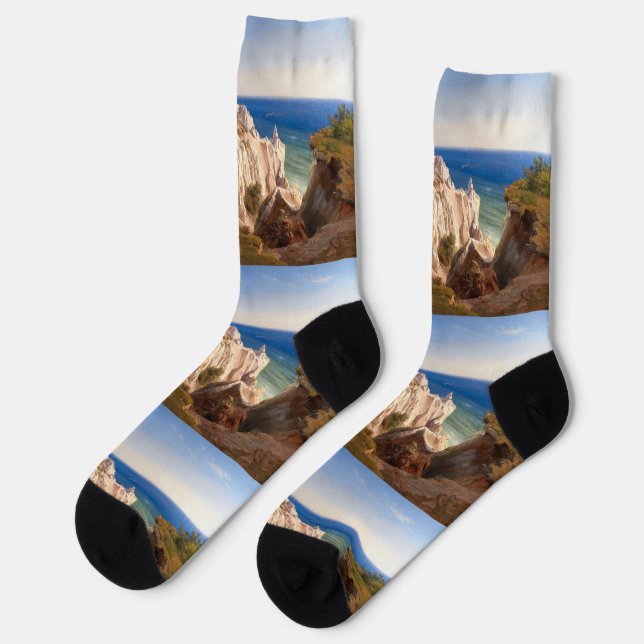 The Cliffs of the Island of Mon by Louis Gurlitt Socks (Left)