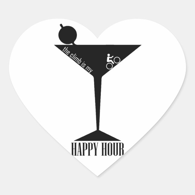 The Climb Is My Happy Hour Heart Sticker (Front)