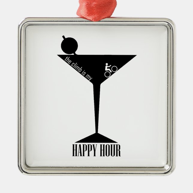 The Climb Is My Happy Hour Metal Tree Decoration (Front)