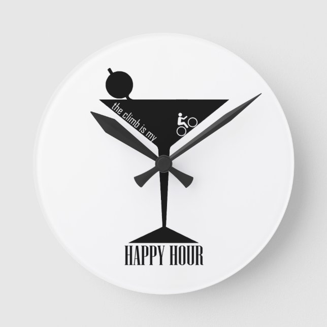The Climb Is My Happy Hour Round Clock (Front)