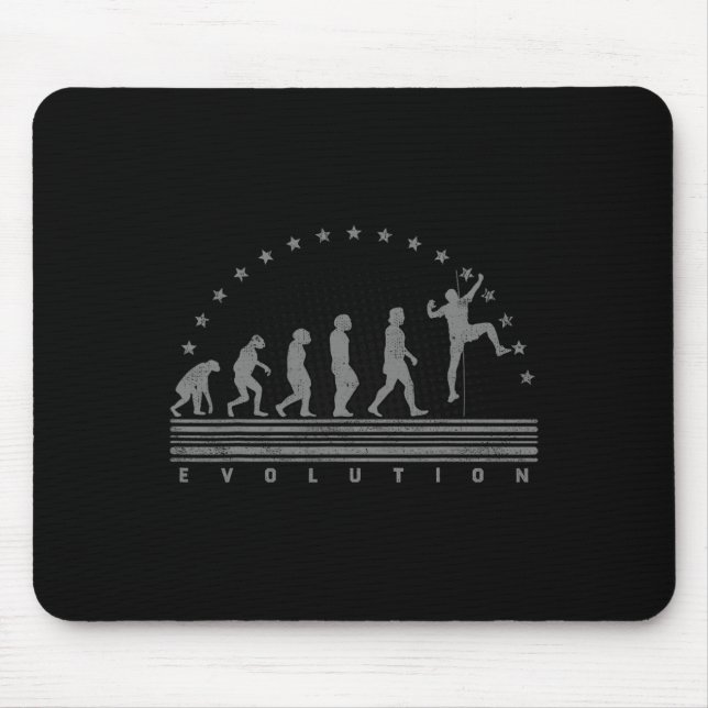 The Climbing Evolution Retro Bouldering Men Climbi Mouse Mat (Front)