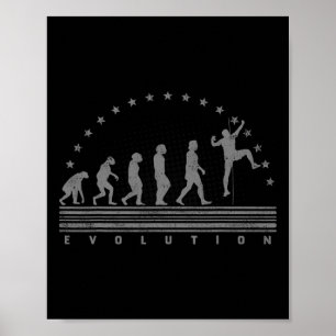 The Climbing Evolution Retro Bouldering Men Climbi Poster