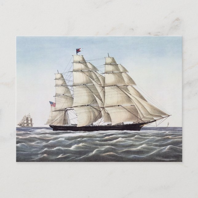 The Clipper Ship "Flying Cloud" Postcard (Front)
