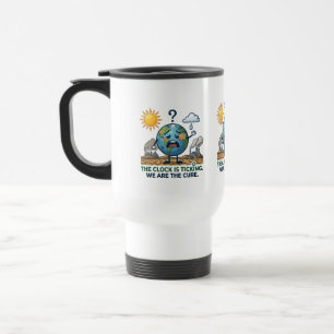 The Clock Is Ticking   Eco Awareness Earth  Travel Mug