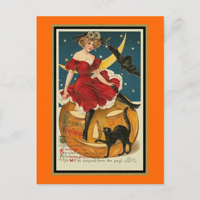 The Clock Striking Midnight Postcard (Front)