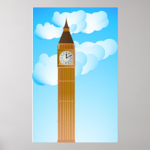 The Clock tower & Big Ben Poster